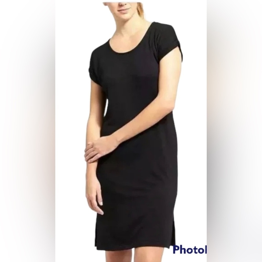 Athleta Black Modal Crossback Sweatshirt Mini Dress-Womens S